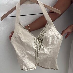 Princess Polly White Embellished Bustier Tank Top